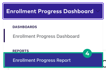 enrollmment progress report button highlighted