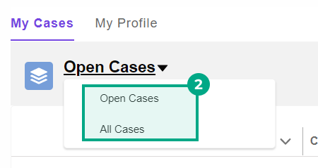 league's digital success portal open cases dropdown options highlighted