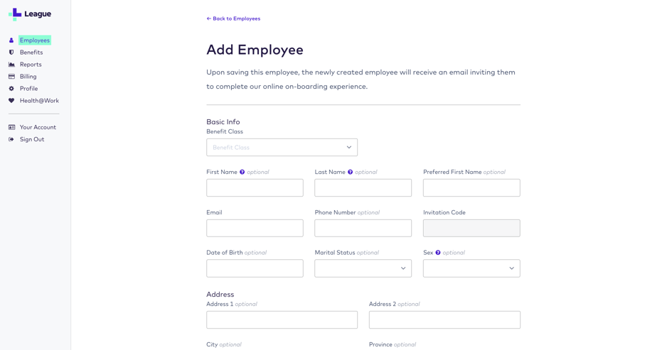 add employee screen