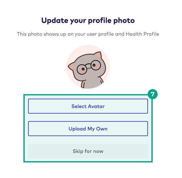 Update your challenge profile photo screen with buttons highlighted