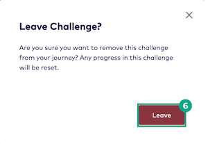 Leave challenge confirmation pop-up