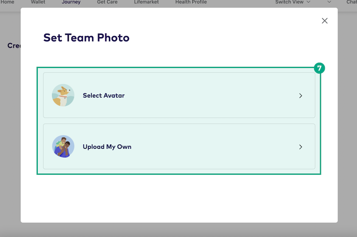 Set team photo screen