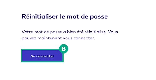 bouton de connexion mis en surbrillance dans l'écran de réinitialisation du mot de passe