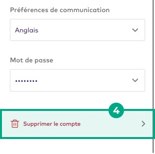 Désactiver le bouton du compte en surbrillance dans le menu Mon compte