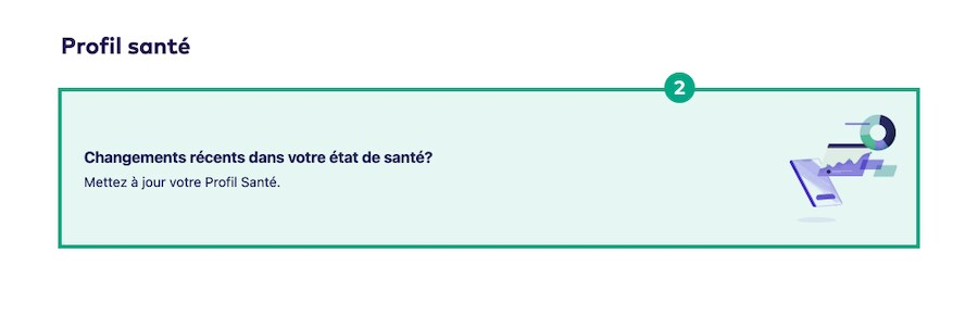 Changements récents dans votre bouton de santé mis en évidence sous le profil de santé sur le site Web de League