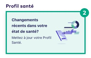 Changements récents dans votre bouton de santé mis en évidence sous le profil de santé dans l'onglet de présentation