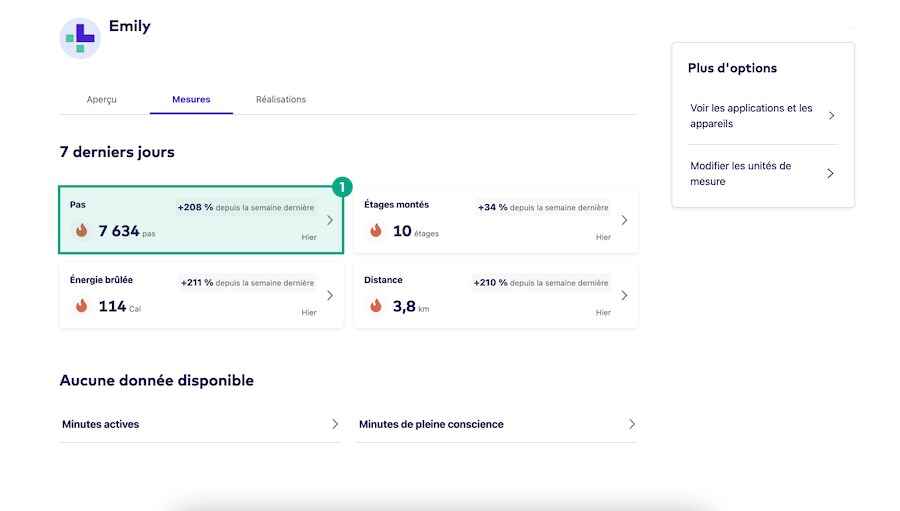 Point de données mis en évidence dans l'onglet des statistiques sur moi du site Web de League