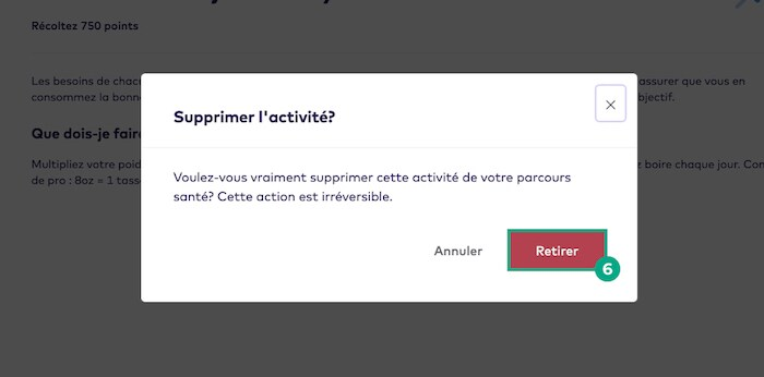 supprimer la fenêtre contextuelle de confirmation du programme avec le bouton de suppression en surbrillance