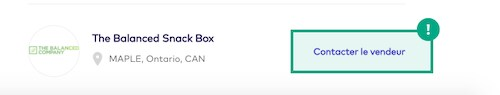 bouton contacter le vendeur mis en évidence dans la page du produit