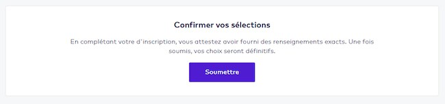 Confirmez vos élections pop-up sur le site Web de la Ligue