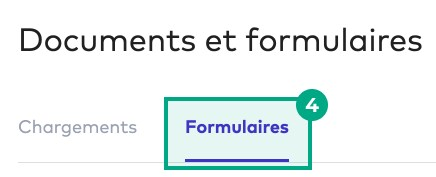 Onglet Formulaires mis en évidence sur l'écran des documents et formulaires du site Web de la Ligue