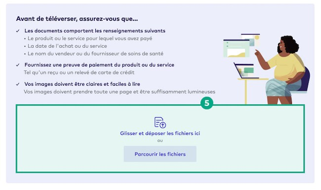 Soumettre une page de réclamation sur le site Web de la Ligue avec la section de téléchargement de fichiers en surbrillance