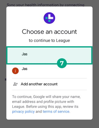 google accounts login screen with an account highlighted