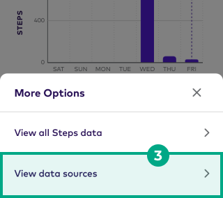 more options menu with view data sources button highlighted