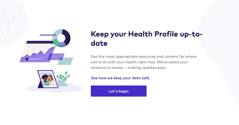 keep your health profile up-to-date screen in League's website